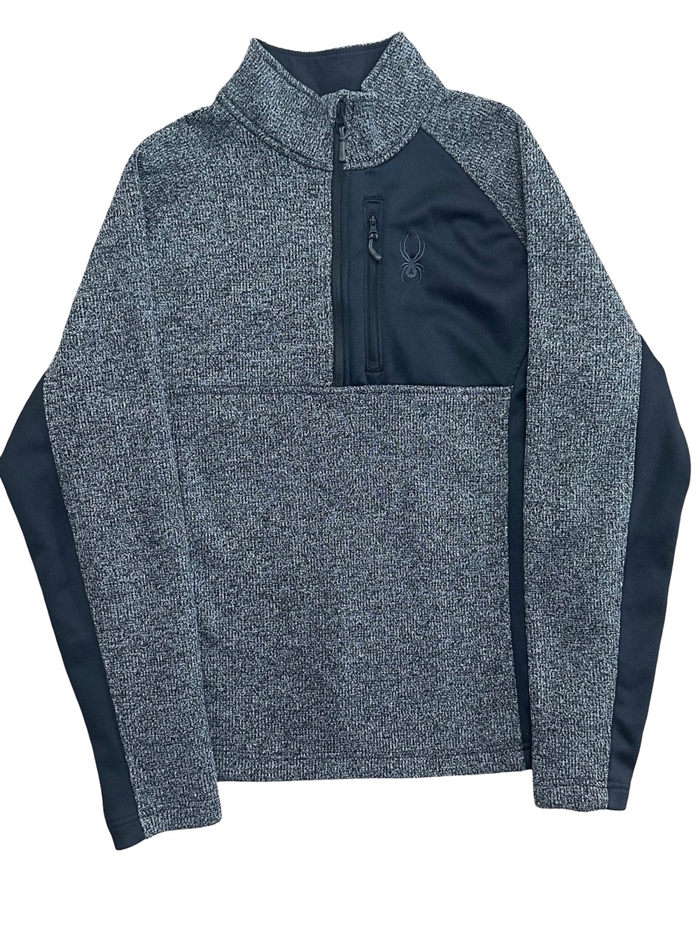 Spyder Men’s Heathered Dark Gray & Black Quarter-Zip Pullover Jacket